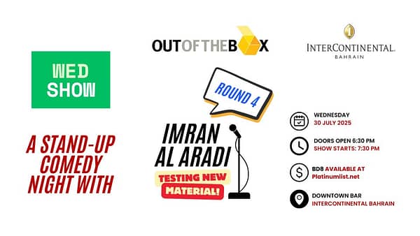 A Comedy Night With Imran Al Aradi – Round 4 At The InterContinental Hotel Bahrain Downtown Bar | 30 July - Comedy Events - Image 2