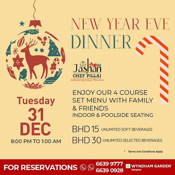 New Year's Eve Dinner at Jashan by Chef Pillai Christmas Events