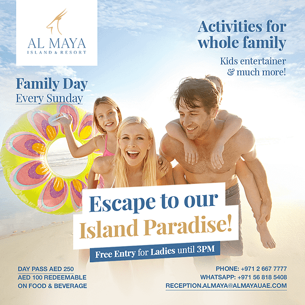 Escape to Our Island Paradise! - Al Maya Island & Resort Sunday Pool Party Family Day Arabic Events