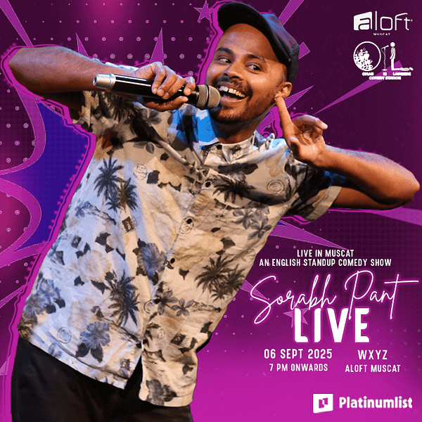Sorabh Pant Standup Comedy Show at Aloft Muscat Shows and Theatrical Plays