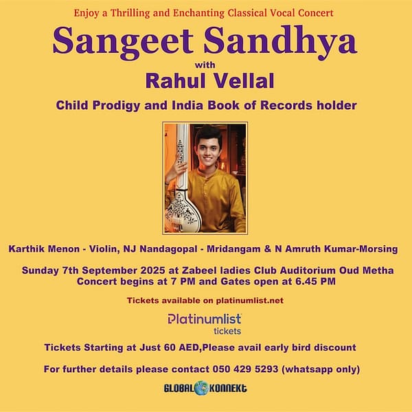 Sangeet Sandhya with Rahul Vellal Live in Dubai Concerts