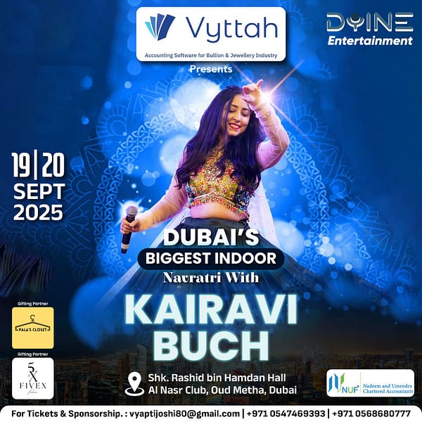 Dandiya with Kairavi 2025 Live in Dubai Desi Events